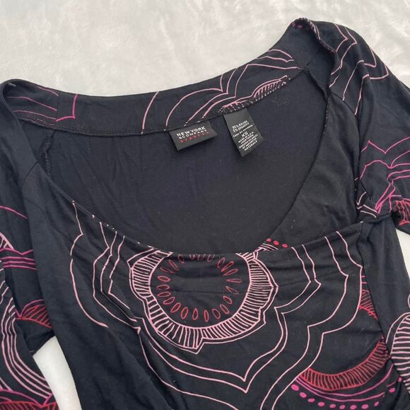 New York & Co Y2K Babydoll Top Women's XS 2000s V Neck Fitted Workwear Career - Picture 3 of 4